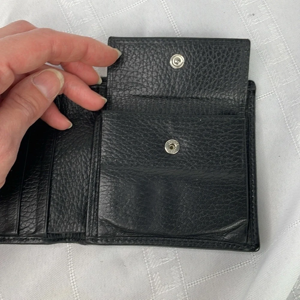 Gucci Bifold Compact Wallet GG Guccissima Monogram Canvas Black Web Tab